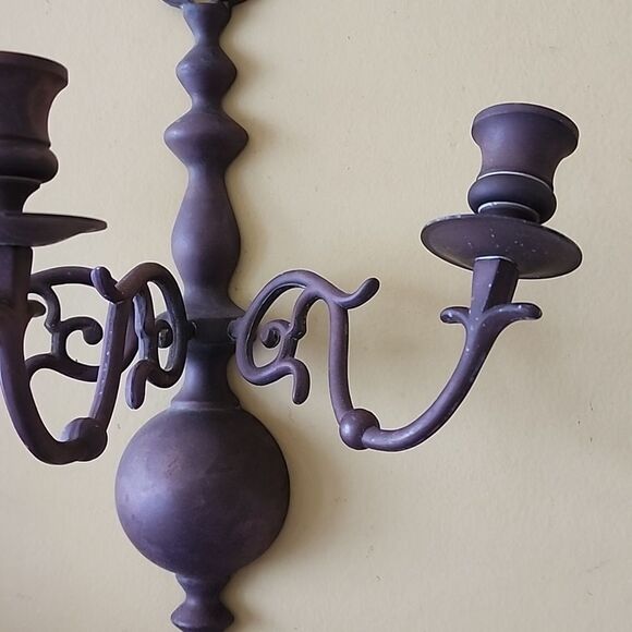 Vintage West Virginia Metal Crafters 3 Arm Sconce - Picture 5 of 13